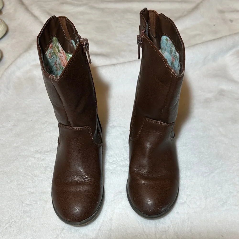 Cat & Jack Brown Leather riding Boots size 11
